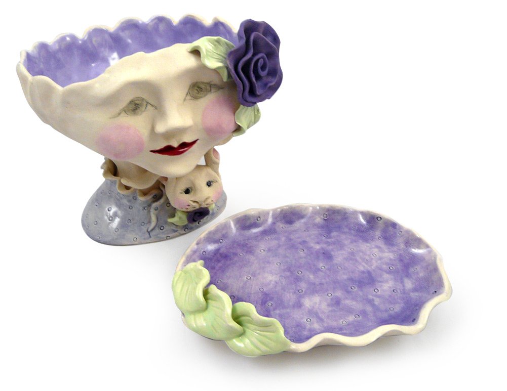 Victorian Lovelies Sculpted Indoor Head Planter: Bunny Rose Version