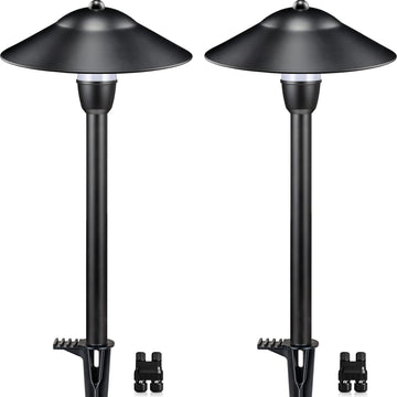 3W Low Voltage Pathway Lights, 3000K Classic LED Aluminum 2-Pack