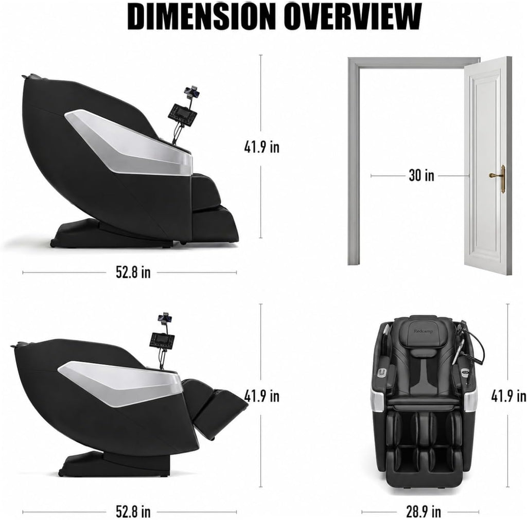 Massage Chair Full Body: Zero Gravity with SL Track, 3D Robot Hands, Heat, Airbag Massage, Foot Roller, Bluetooth