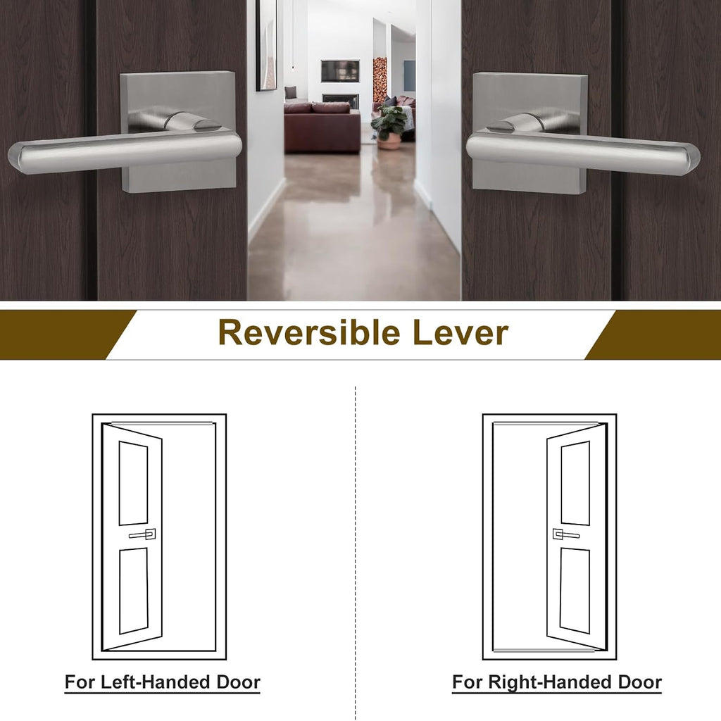 6 Pack Interior Door Levers Passage Door Handles Heavy Duty No Locking Door Handle Set Doors