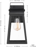 1-Light Outdoor Wall Sconce, Matte Black, Clear Glass Shade, Porch Light, Wall Lights for Living Room, Patio Decor, Apartment Essentials, Outside House Lights A123-B0C8ZL4XLY