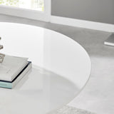 Palma White High Gloss Round Dining Table - Modern Pedestal Base - Contemporary 4 - 6 Seater Kitchen or Dining Room
