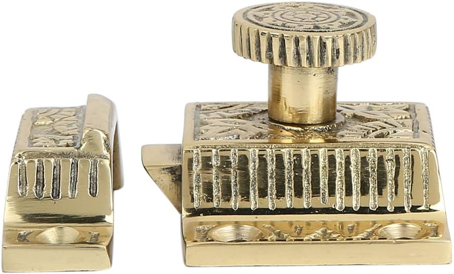 Solid Brass Cabinet Latch, Handmade Polished Lacquered Finish Door Windsor Design, Antique Latch