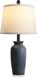 24.5" Farmhouse Jar Ceramic Table Lamps, Vintage Rustic Bedside Nightstand Lamps with LED Bulb