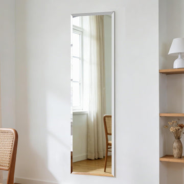 Frameless Mirror Full Length 51"x16", Wall Mount Mirror Full Length Beveled Edge Rectangle Mirrors Large