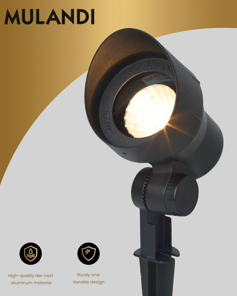 Low Voltage Landscape Spotlights 20W 12V LED Outdoor Lighting, 3000K Warm White, Adjustable Die-Cast Aluminum Lights