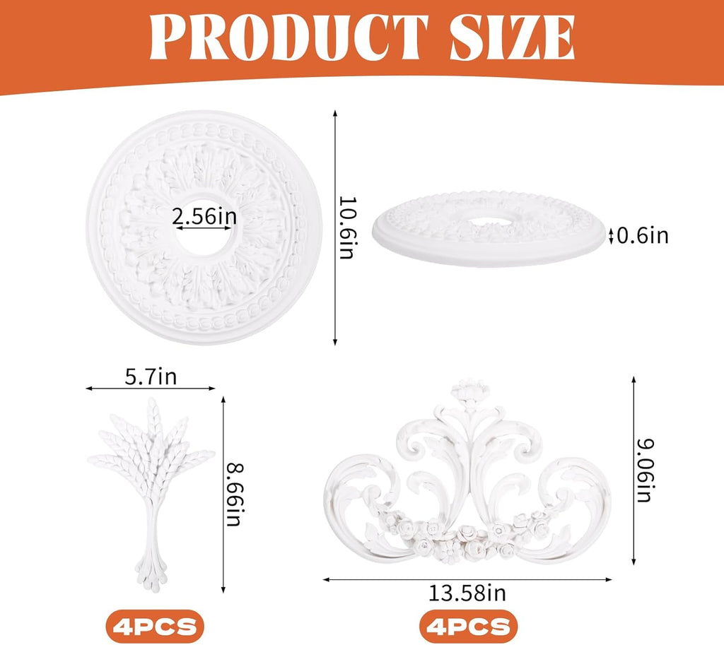 28" Large PU Ceiling Medallion Combination Decorative - 28 inch Classic French Chandelier Base Cover, Victorian