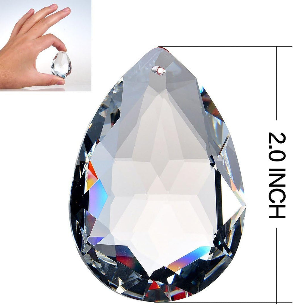 10 Pcs 50mm Clear Crystal Teardrop Pendants Chandelier Parts - Clear Crystal Teardrop Prisms Pendants 50mm Chandelier