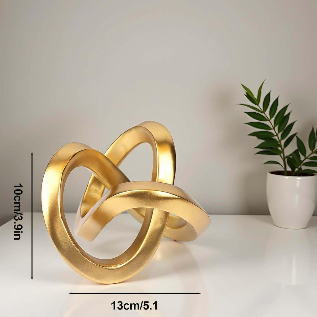Knot Geometric Sculpture Decor,Mid Century Modern Abstract Figurines,Home Decor Statue,Bookcase Decor,Decorative