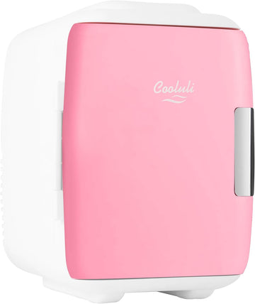 Mini Fridge for Bedroom - Car, Office Desk & Dorm Room - Portable 4L/6 Can Electric Plug In Cooler & Warmer for Food