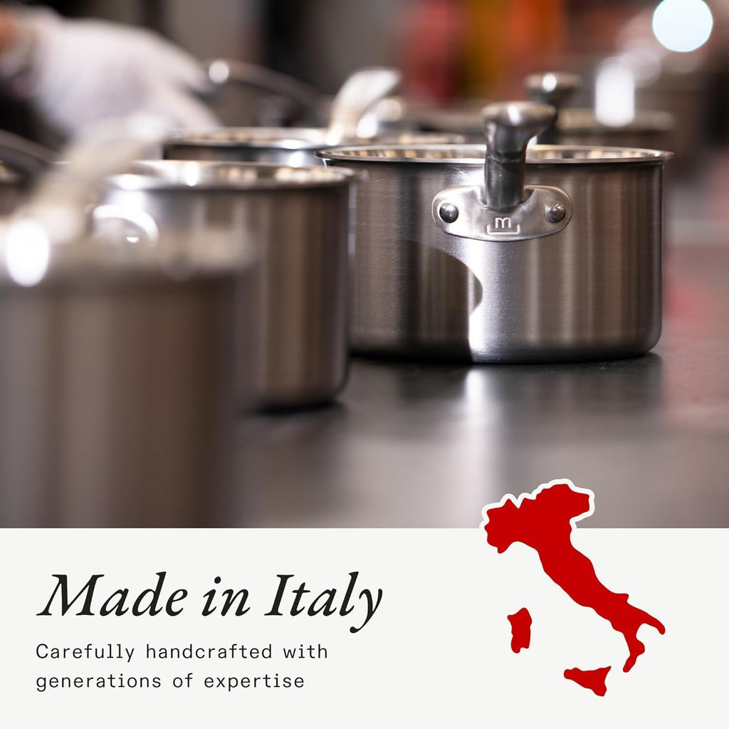 Cookware - 3-Piece (Includes 8",10",12") Stainless Frying Pan Set - 5 Ply Stainless Clad - Professional Cookware