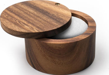 28221 Appalachian Salt Cellar, Acacia Wood, 4 x 4 x 2.5 inches, Brown