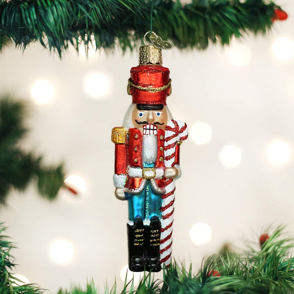 Peppermint Nutcracker Glass Blown Ornament, Handcrafted Holiday Decoration, Holiday Collection