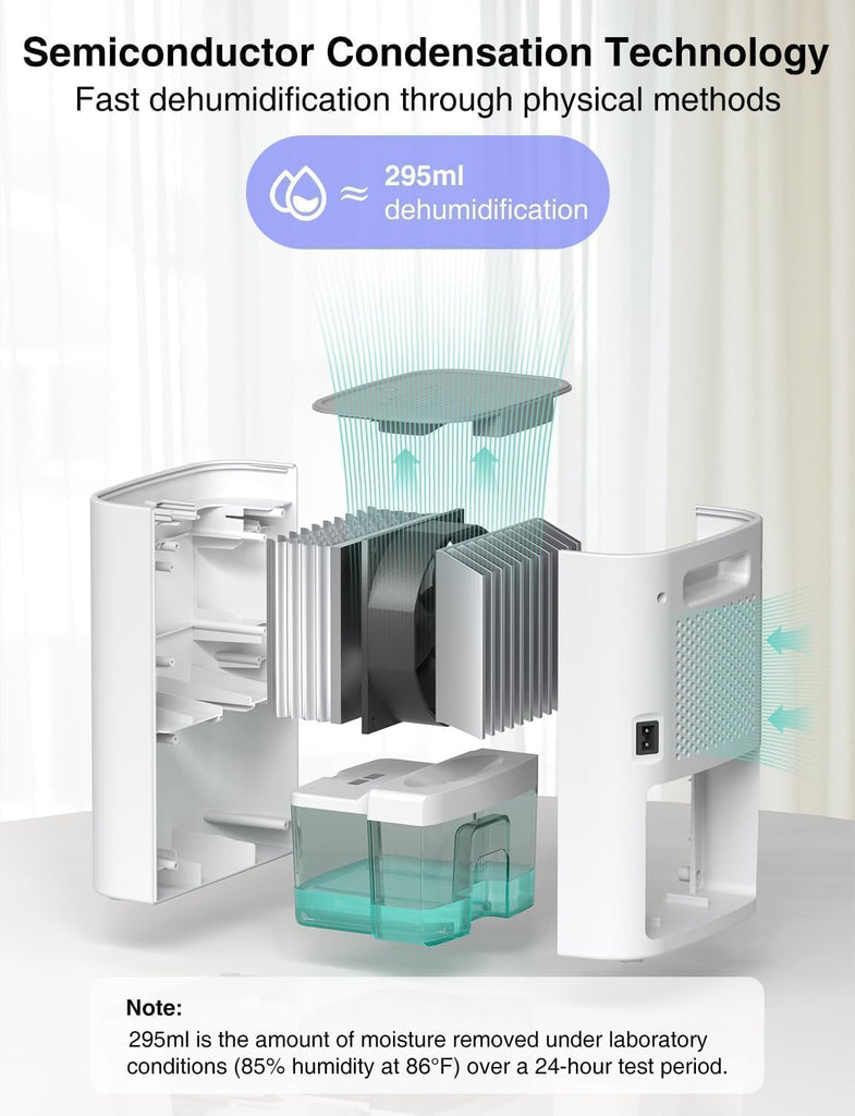 Small Dehumidifier for Home, 30 OZ Mini Quiet Dehumidifiers for Bedroom