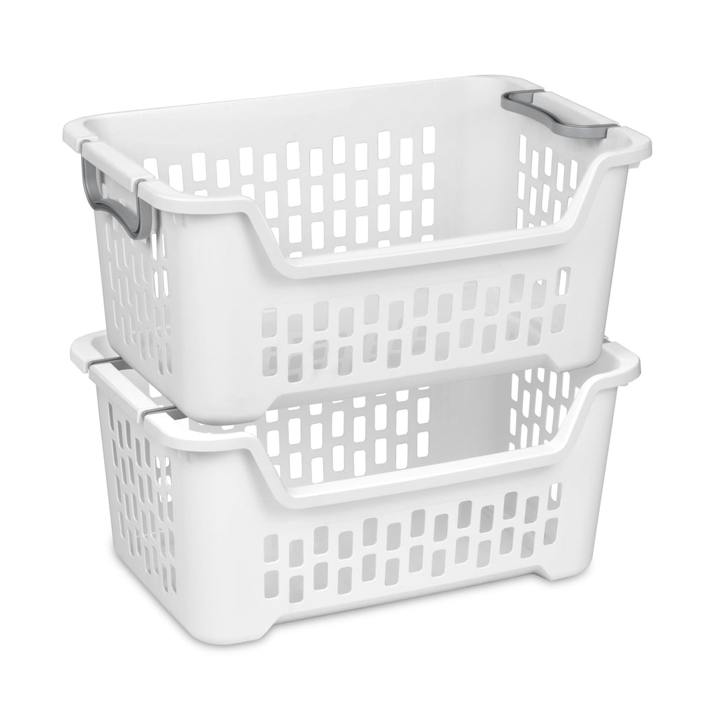 Stacking Laundry Basket, Plastic Clothes Hamper, 12-Pack