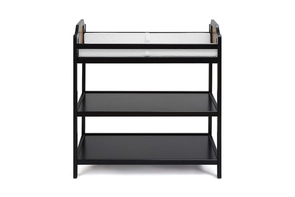 Changing Table in Black and Vintage Walnut