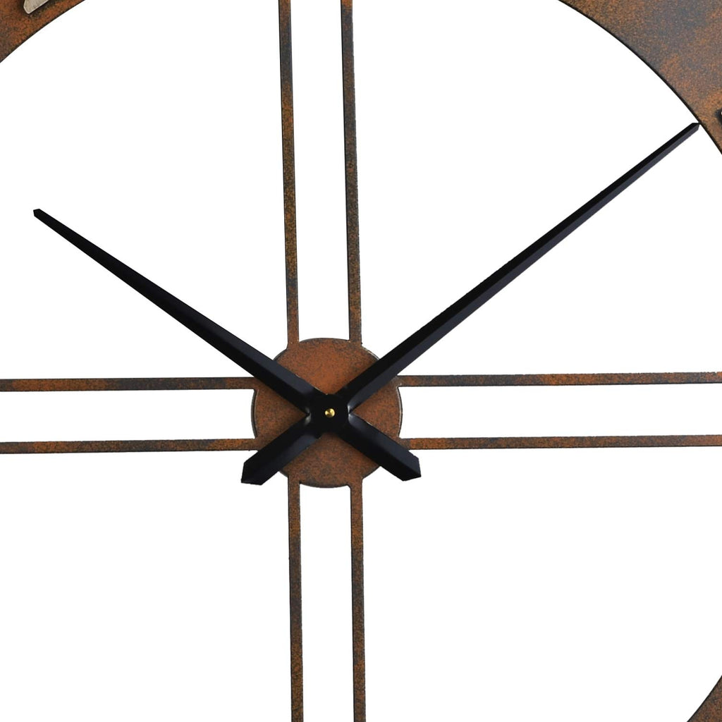40-Inch Metal Decorative Rusty Wall Clock with Arabic Numerals