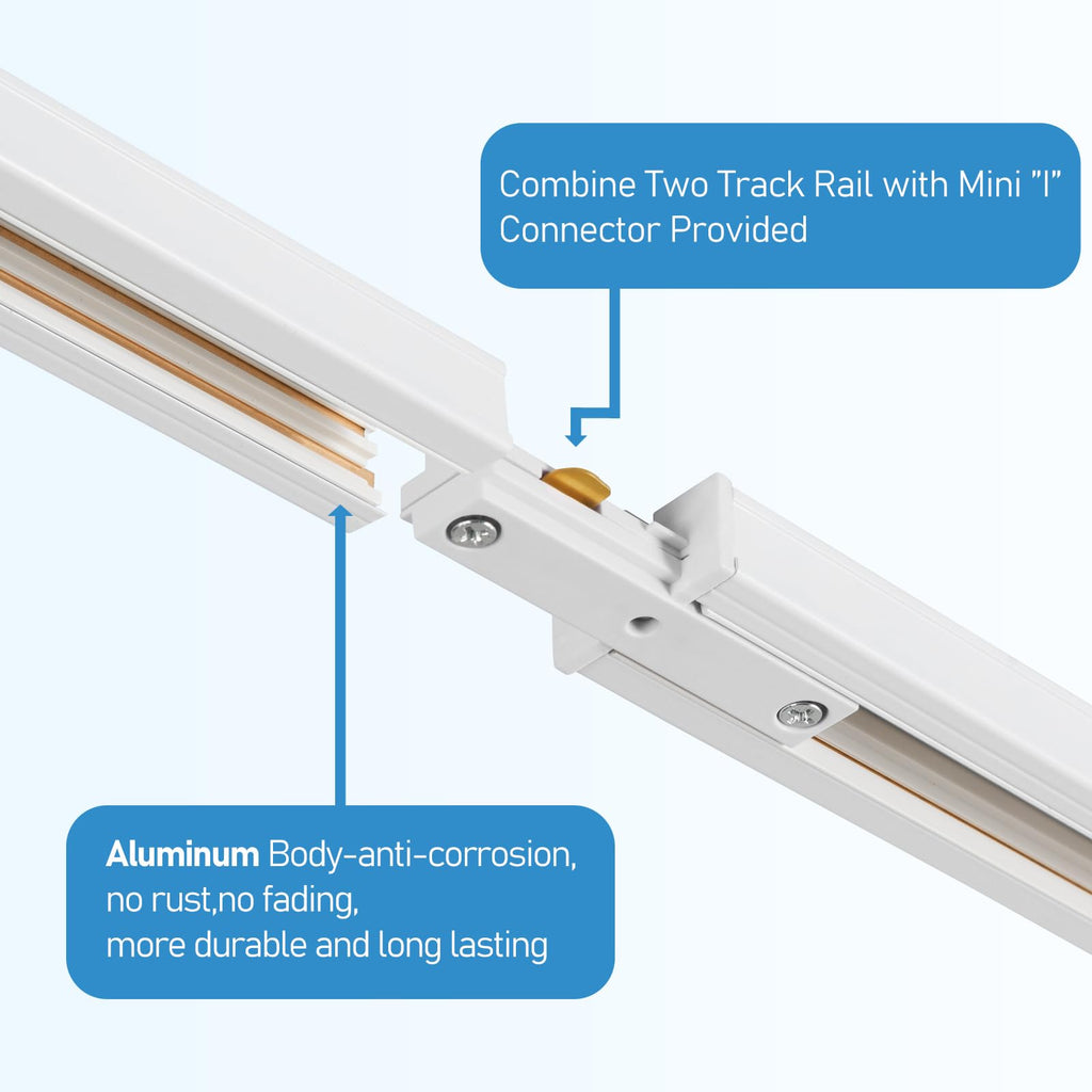 Dimmable Plug in Track Lighting with Power Cord, 3-Light White
