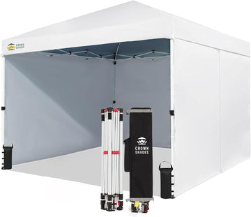 10X10 Commercial Instant Pop Up Canopy, White | 300D Silver-Coated Fabric, CenterLok One Push Tent, STO-N-Go Bag