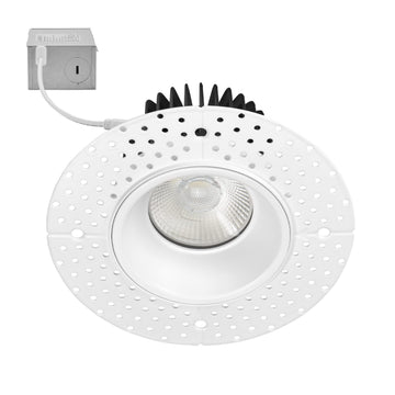 4" White Trimless Anti-Glare LED Downlight, 1000 Lumens, 5 CCT