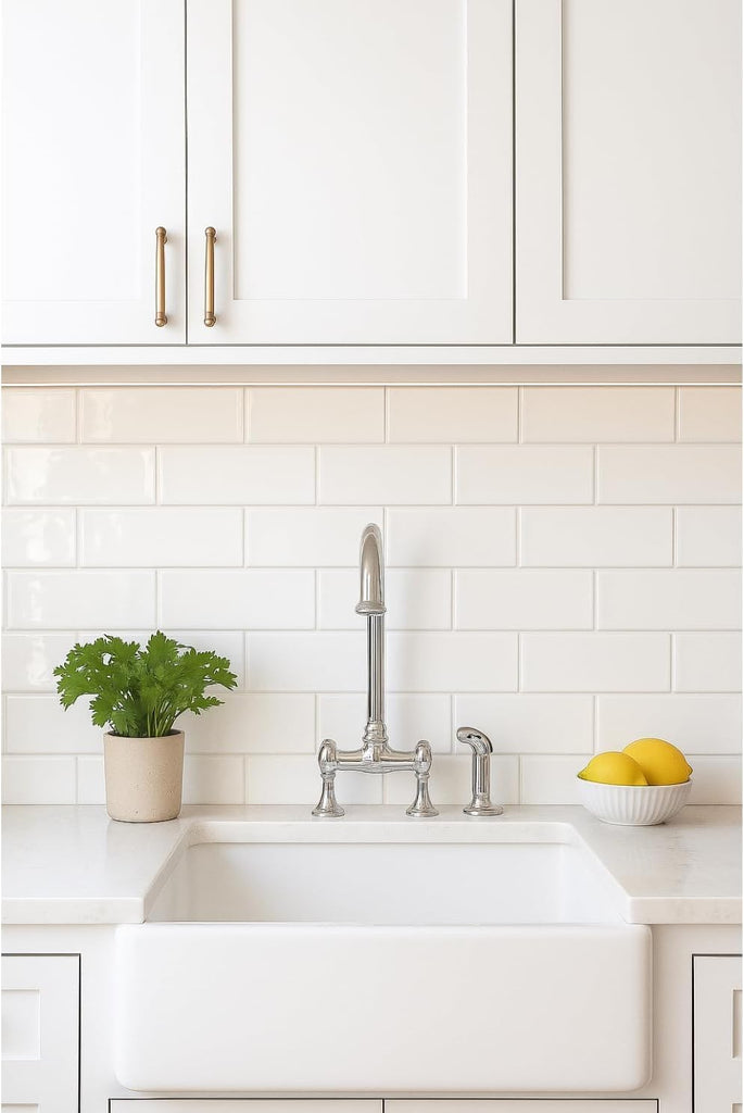 Snow Pearl 3x6 Glossy Ceramic Subway Wall Tile - Bright White Finish for Backsplash, Kitchen, Bathroom Shower & - Set of 80