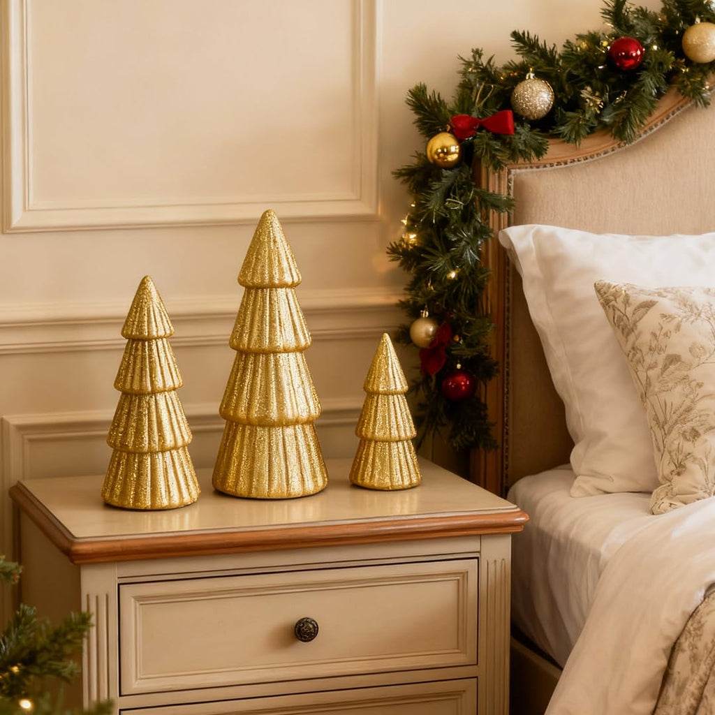 Gold Tabletop Christmas Trees