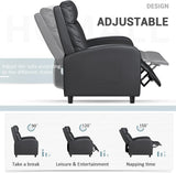 Recliner Chair, Recliner Sofa PU Leather for Adults, Recliners Home Theater Seating with Lumbar Support
