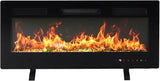 42 Inch Electric Fireplace Wall Mounted/Recessed/Freestanding Space Heater with Remote Control, Adjustable Flame Colors and Touch Screen