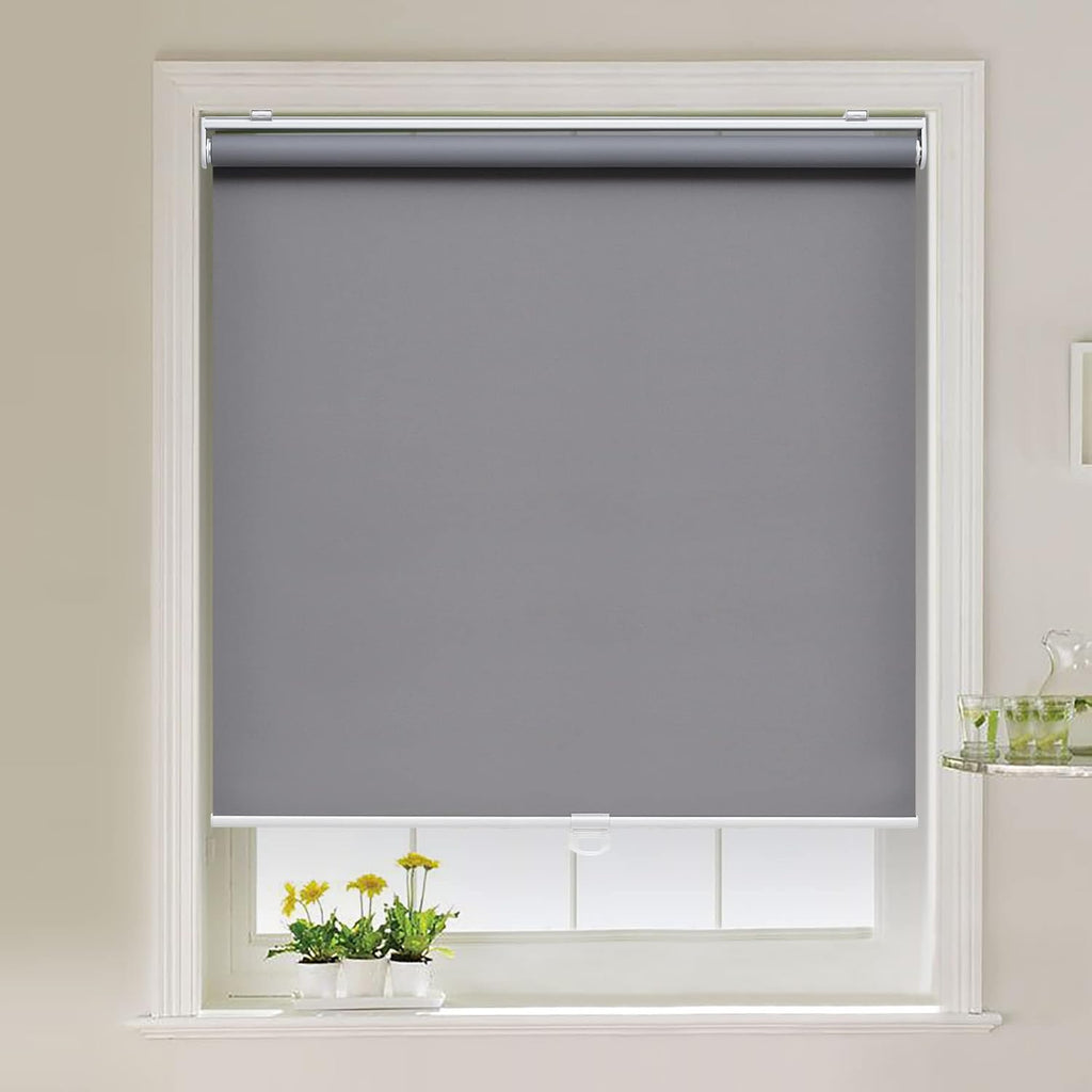 Blackout Cordless Roller Shade Windows, 15"W x 64"H, Black