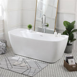 Indoor Modern 67 inch Soaking Bathtub in Glossy white - 67x30.7x25.5