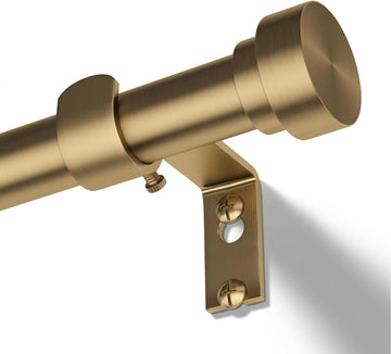 Hei Dear Warm Gold Brass Curtain Rod 30-60 Inch, 1" Heavy Duty