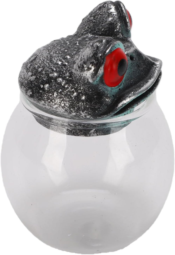 Apothecary Jar Handcrafted Vintage Glass Storage Container with Lid for Tea Spices Condiments, Wide Mouth Sealed Food