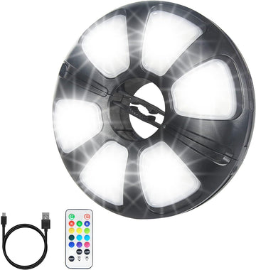 12 Colors Patio Umbrella Light with Remote Control/Cordless Rechargeable or AA Battery Operated Under Umbrella Pole