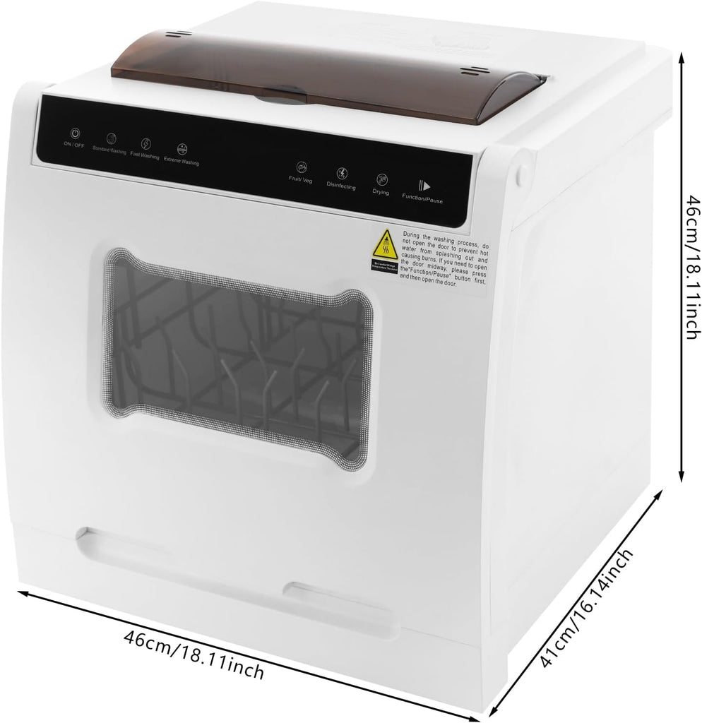 Portable Countertop Dishwasher, 1100W Mini Dishwasher, 360° Spraying Cleaning, 110V Table Top Dishwashers for Homes