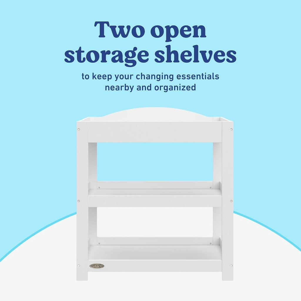 Customizable Changing Table with Water-Resistant Changing Pad, White | Customizable Modern Flat or Classic Arched