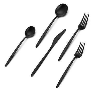 Minimalist 2.0 80-Piece Flatware Set, 18/10 Stainless Steel