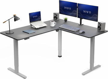 Black 63 x 55 in Corner Standing Desk, DESK-E3CTGB