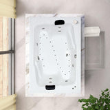 72 in. x 54 in. Acrylic Rectangular Drop-In Combination Bathtub with Center Drain in White