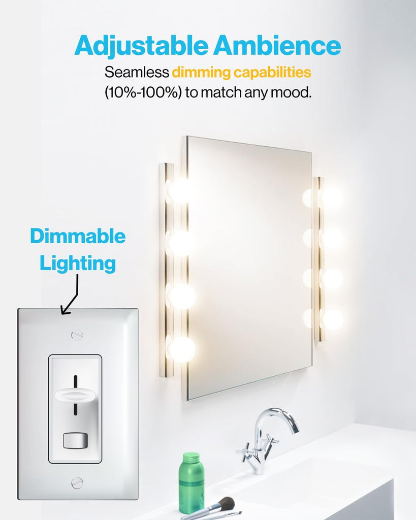 10 Pack G25 LED Light Bulbs, Vanity Globe Light Bulbs for Bathroom, 450 LM, 3000K Warm White, 6W (40W Equivalent)