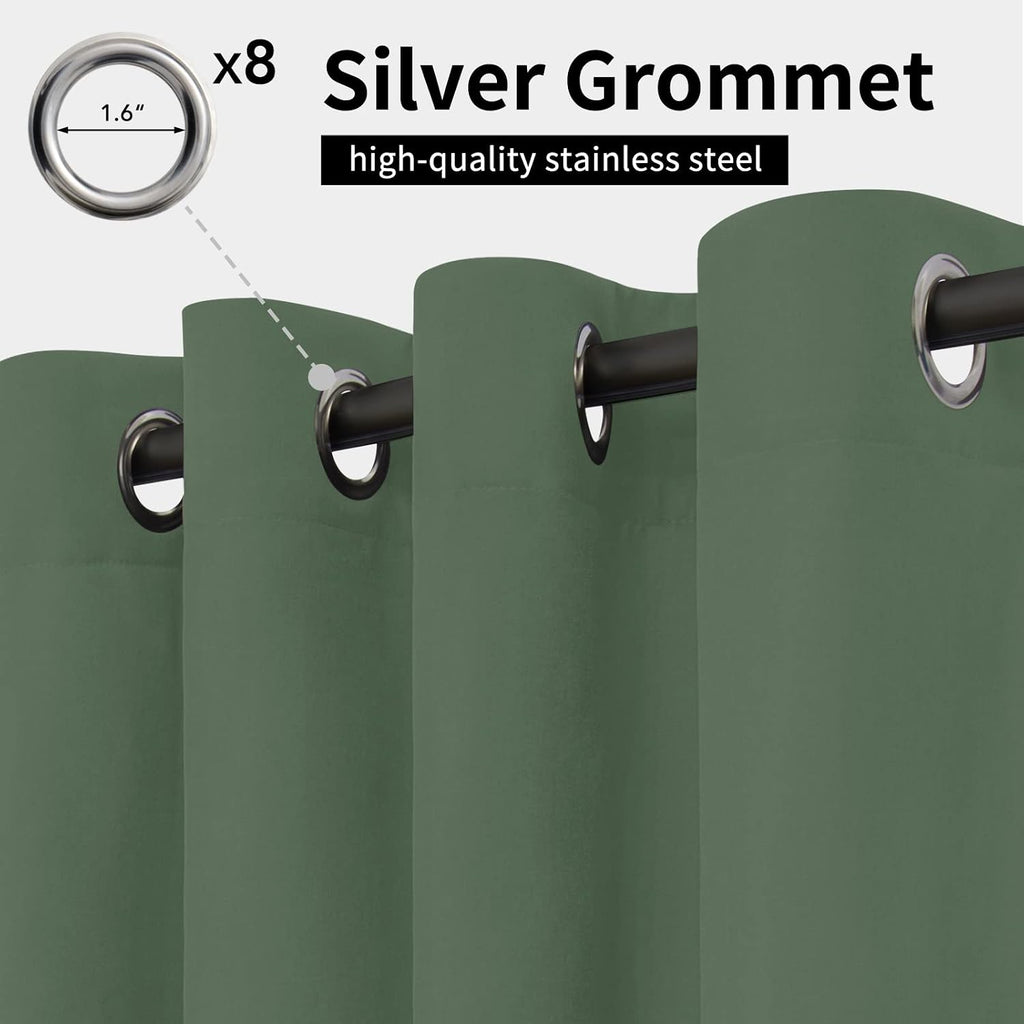 Outdoor Curtains Waterproof Windproof Weatherproof Curtain, Cabana, Porch, Pergola and Gazebo