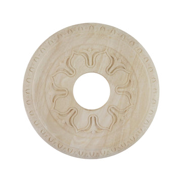 Wood Ceiling Medallion 3.15"ID,Natural Unfinished,11.81"OD x 0.55"T