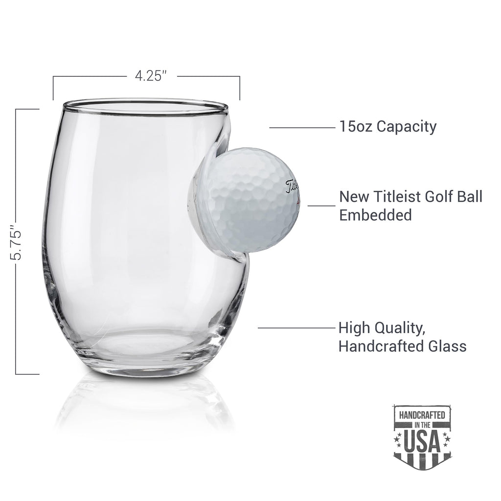 Golf Ball Wine Glass - 15oz | Made in the USA
