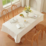White Linen Tablecloth Rectangle 53 x 86 Inch, Cotton Linen Table Cloth Rectangle Heavy Weight Washa