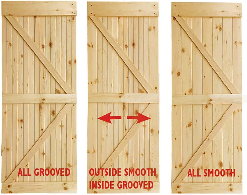 K-Bar Solid Pine Core Unfinished Interior Barn Door Slab DIY Kit 83.5 in. x 36 in.
