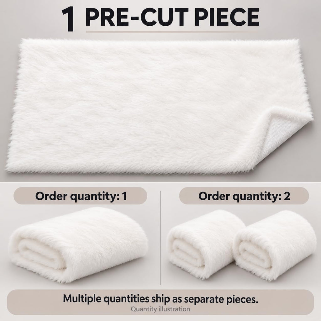 White faux fur fabric short pile plush material