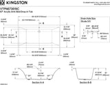 VTPN673619C 67-Inch Acrylic Drop-In Tub with Reversible Drain, Glossy White