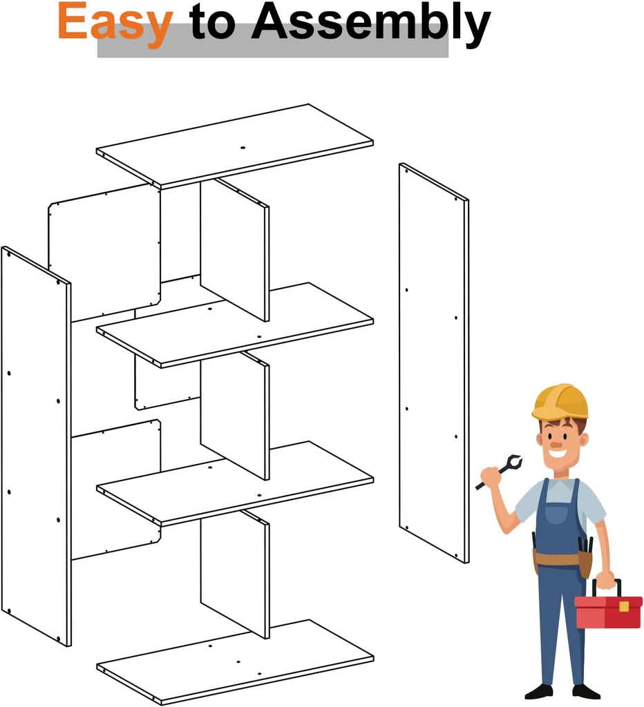 6 Cube Storage Organizer - Open Cube Bookshelf with 3 Removable Back Panels, Display Storage Bookcase, Entrance Hall