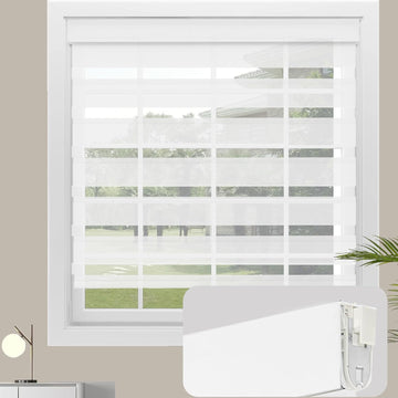 No Drill No Tools Cordless Zebra Blinds for Windows, Day & Night Dual Sheer Roller Shades,Easy Installation,Free-Stop