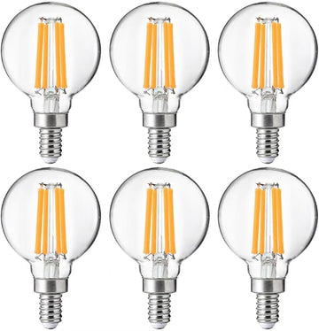 G16.5 Dimmable LED Candelabra Bulbs 60W Equivalent, LED E12 Chandelier Light Bulbs, 550LM, CRI90, 5.5W, AC 120V, 6
