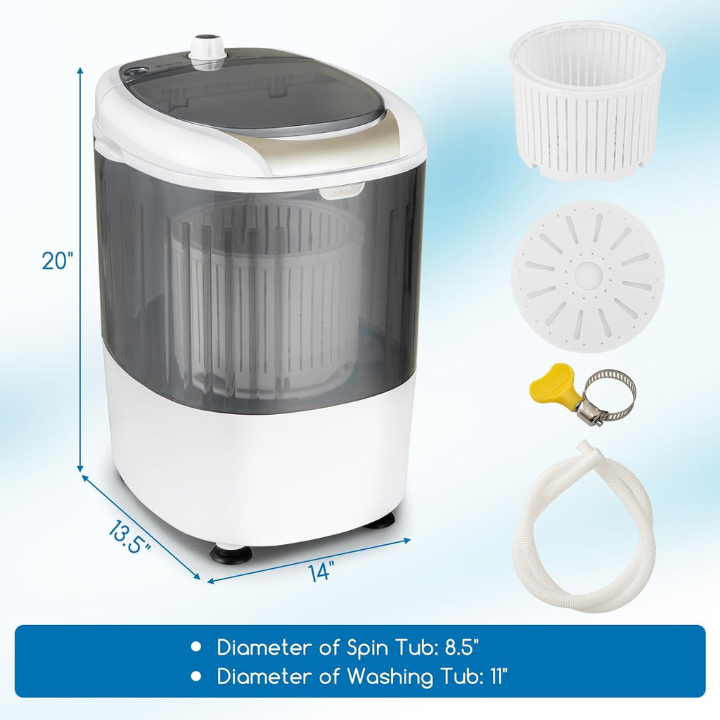 GX24977-PE, Mini Washer and Spinner Combo, 5.5lbs, Semi-automatic Compact Laundry Apartment Dorm RV Portable Washing